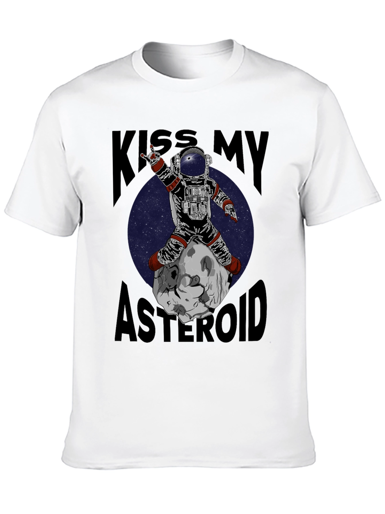 Camiseta Negra con Estampado Astronauta Rockero