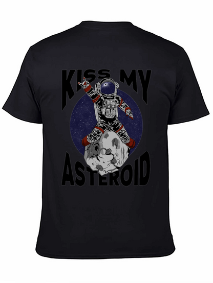 Camiseta Negra con Estampado Astronauta Rockero