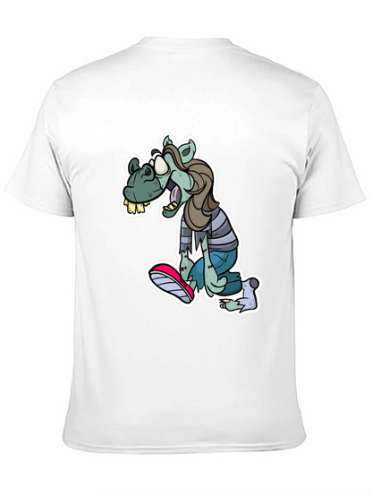 Camiseta Negra Estampada con Zombie Divertido