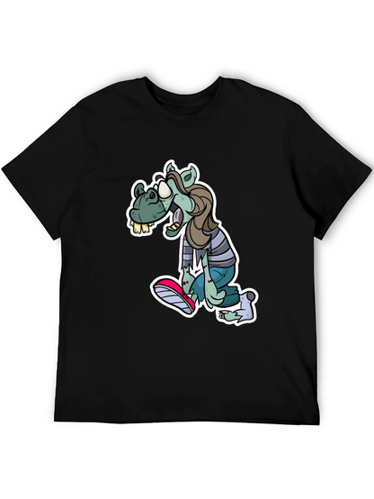 Camiseta Negra Estampada con Zombie Divertido