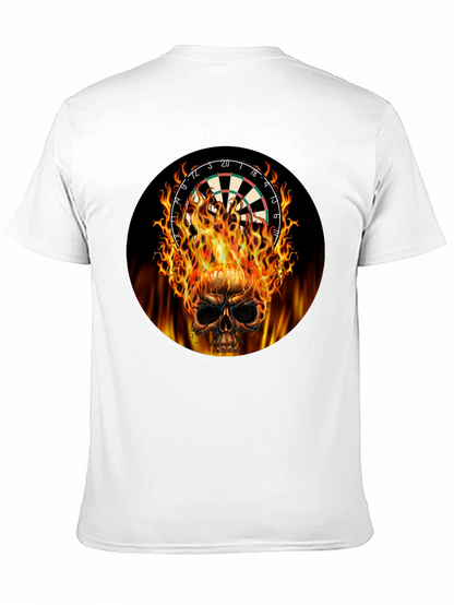 Camiseta Negra Calavera Dardos en Llamas