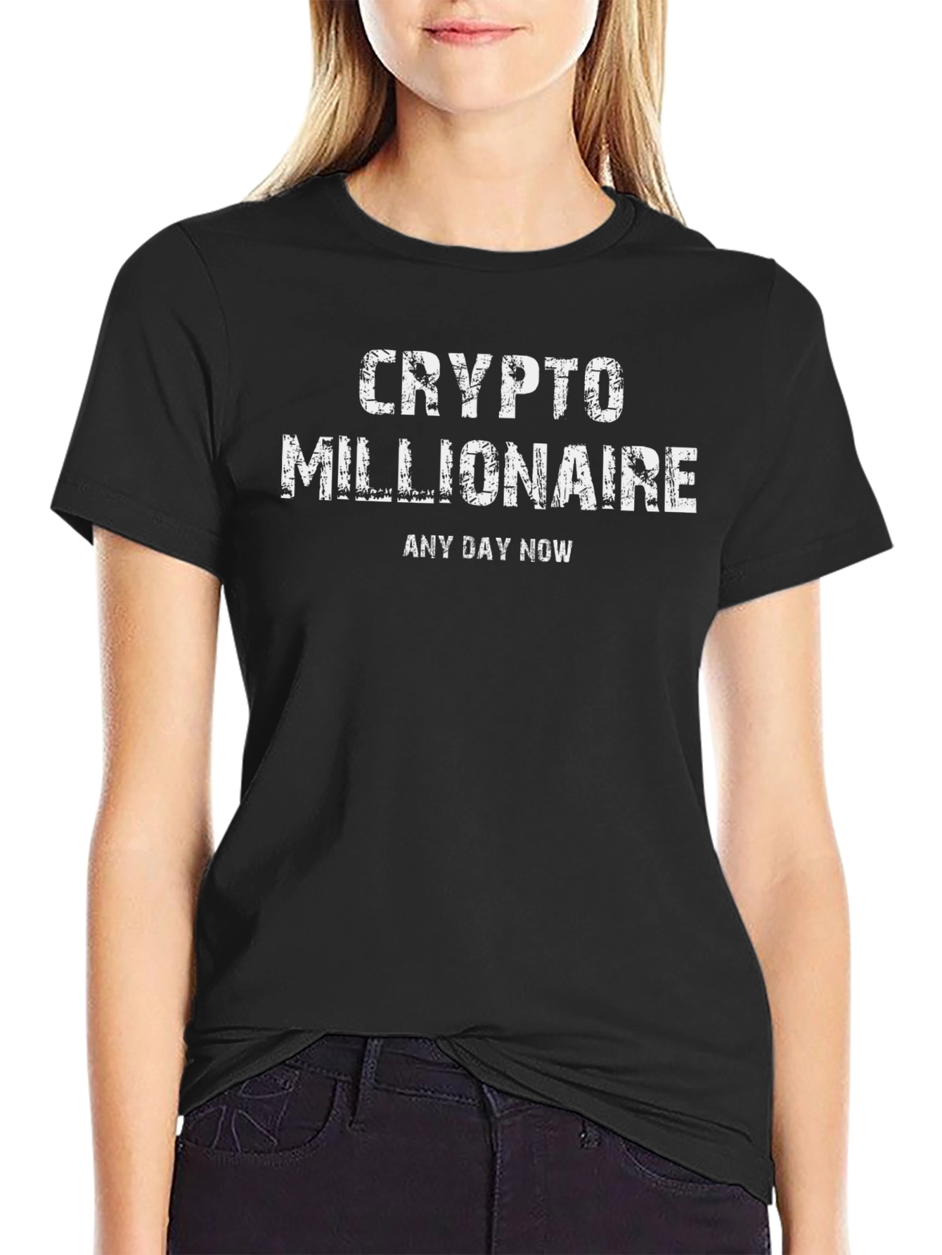 Camiseta Negra Crypto Millionaire: Humor y Estilo