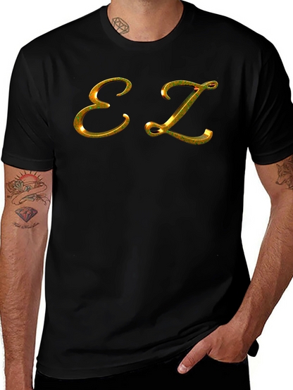 Camiseta Negra EZ Dorada con Estilo