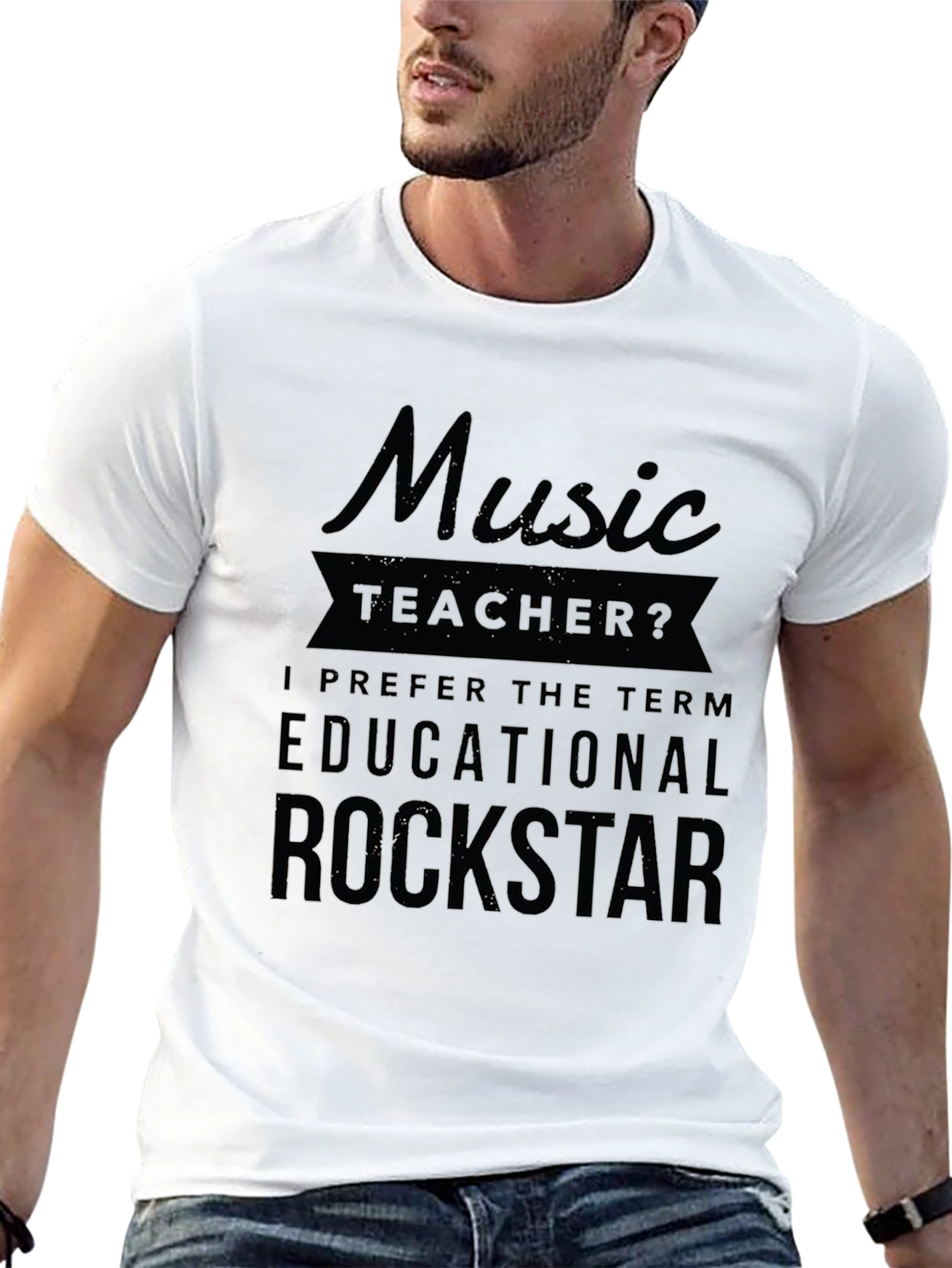Camiseta Negra Music Teacher? Educational Rockstar