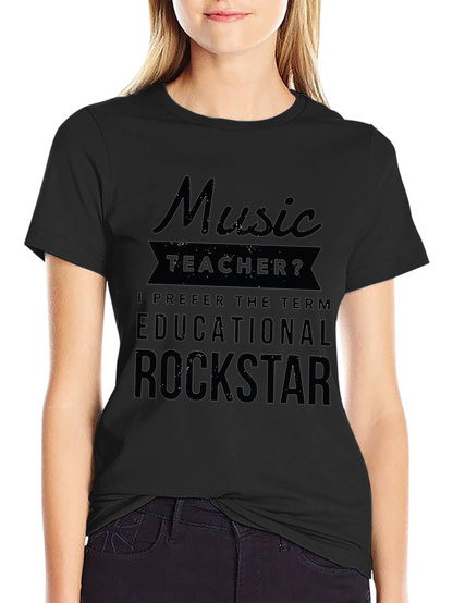 Camiseta Negra Music Teacher? Educational Rockstar