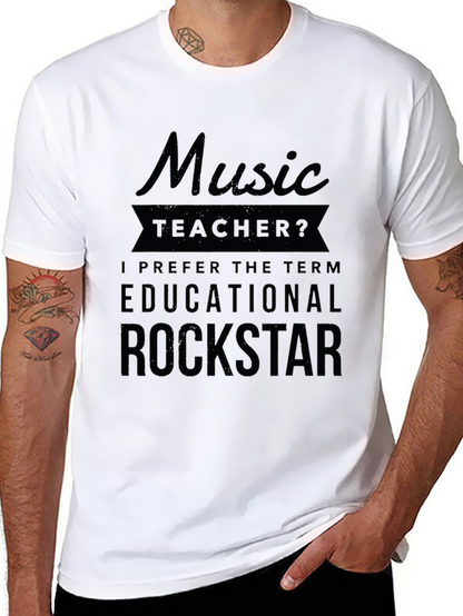 Camiseta Negra Music Teacher? Educational Rockstar