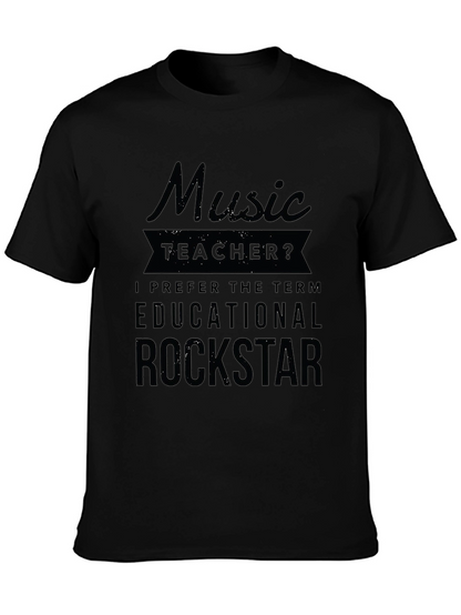 Camiseta Negra Music Teacher? Educational Rockstar