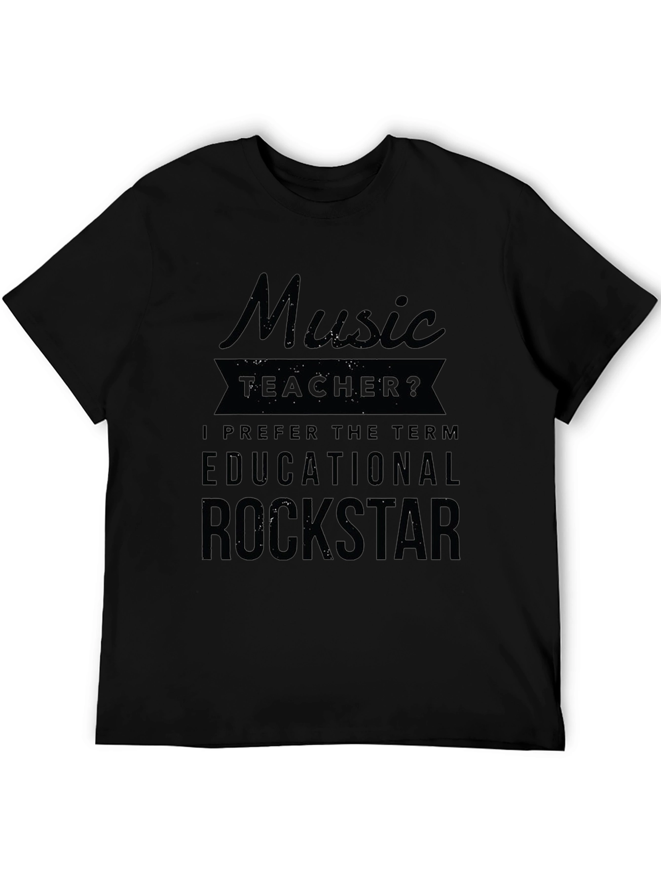 Camiseta Negra Music Teacher? Educational Rockstar