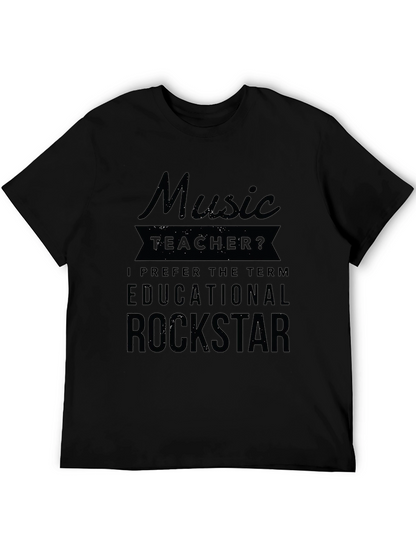 Camiseta Negra Music Teacher? Educational Rockstar