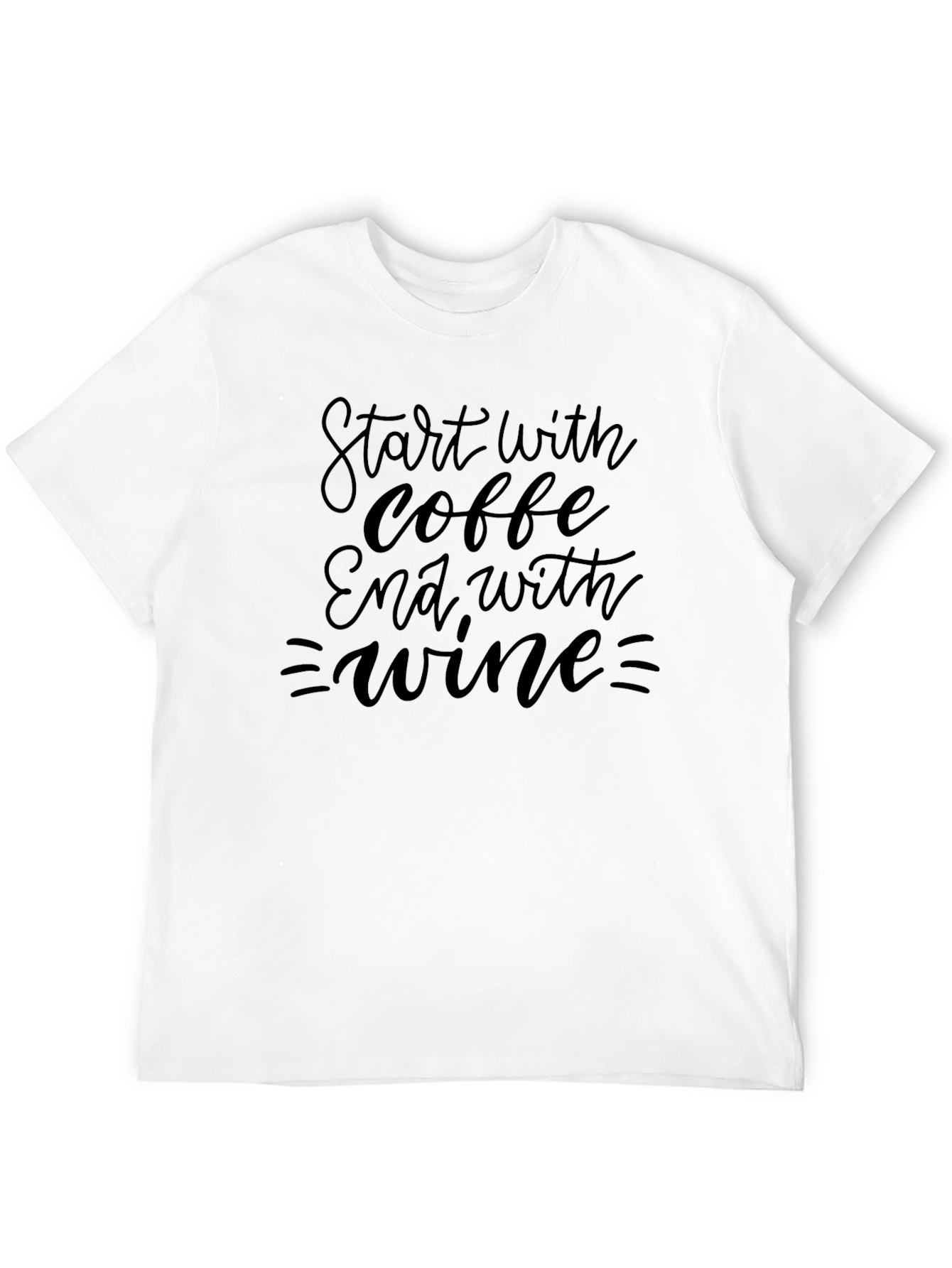 Camiseta Negra: Café y Vino