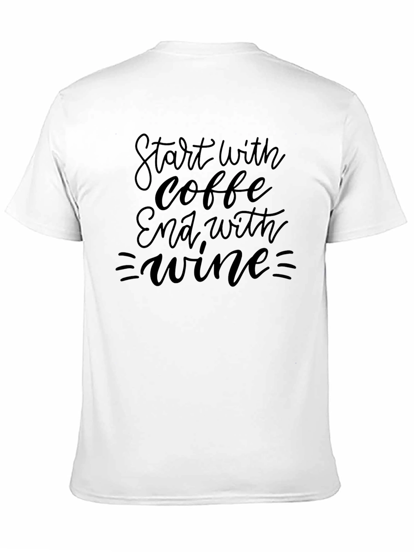 Camiseta Negra: Café y Vino