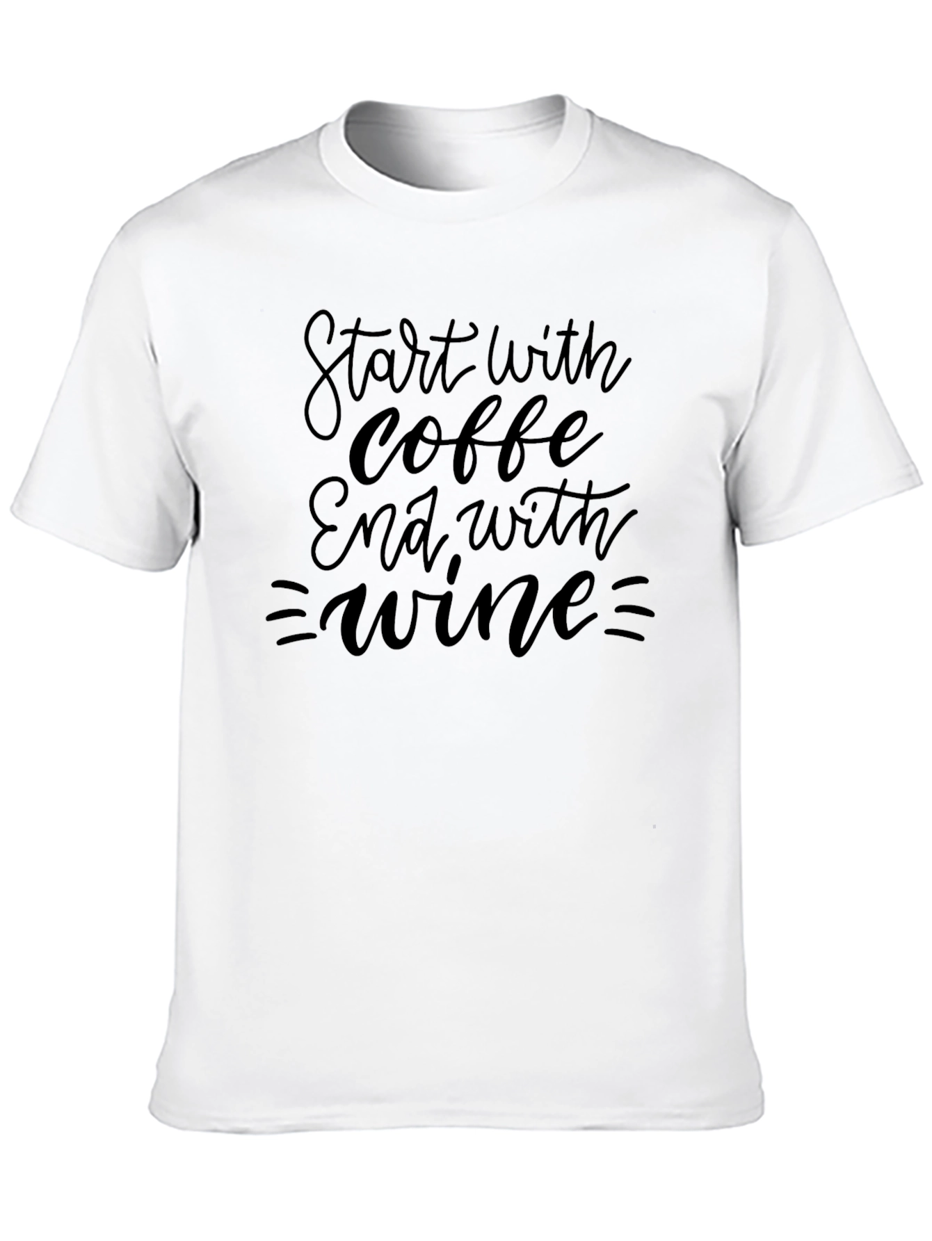 Camiseta Negra: Café y Vino