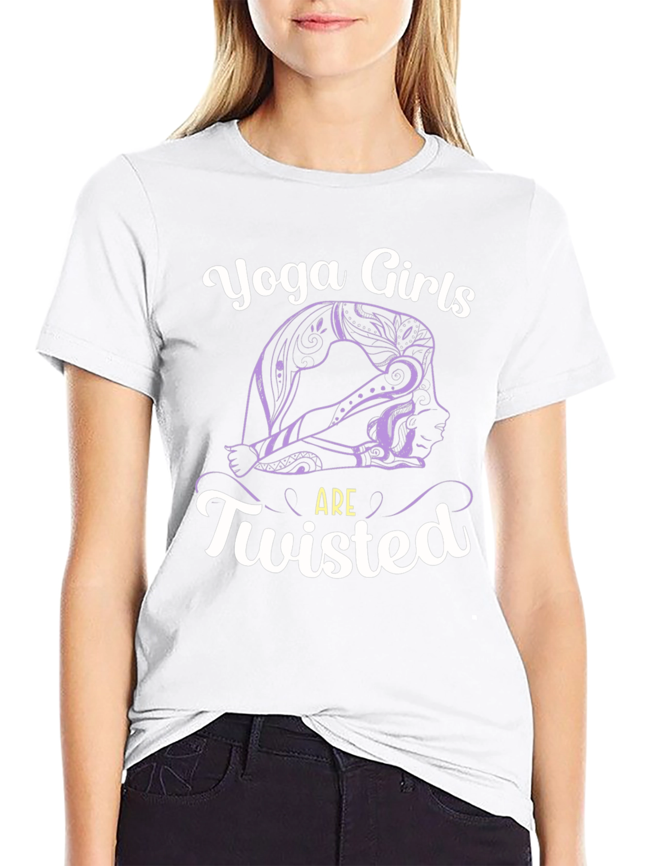 Camiseta Negra Yoga Girls are Twisted