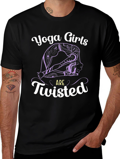 Camiseta Negra Yoga Girls are Twisted