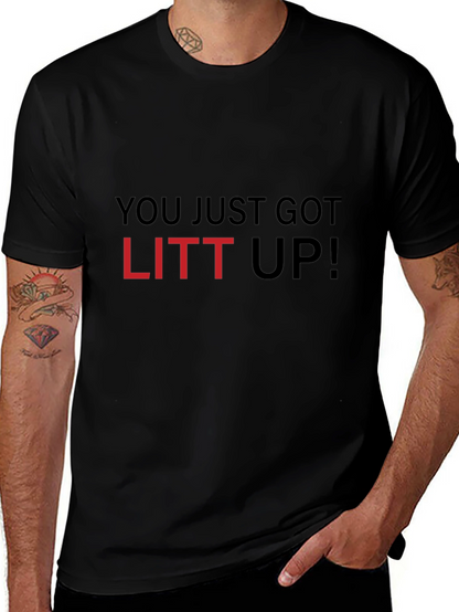 Camiseta Negra con Frase Litt Up!
