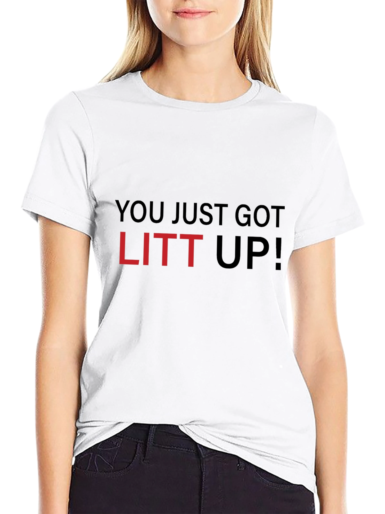 Camiseta Negra con Frase Litt Up!