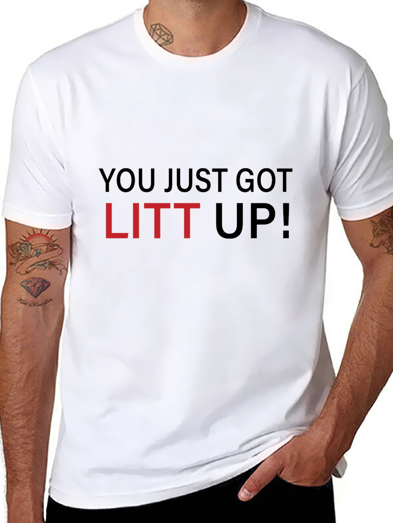 Camiseta Negra con Frase Litt Up!