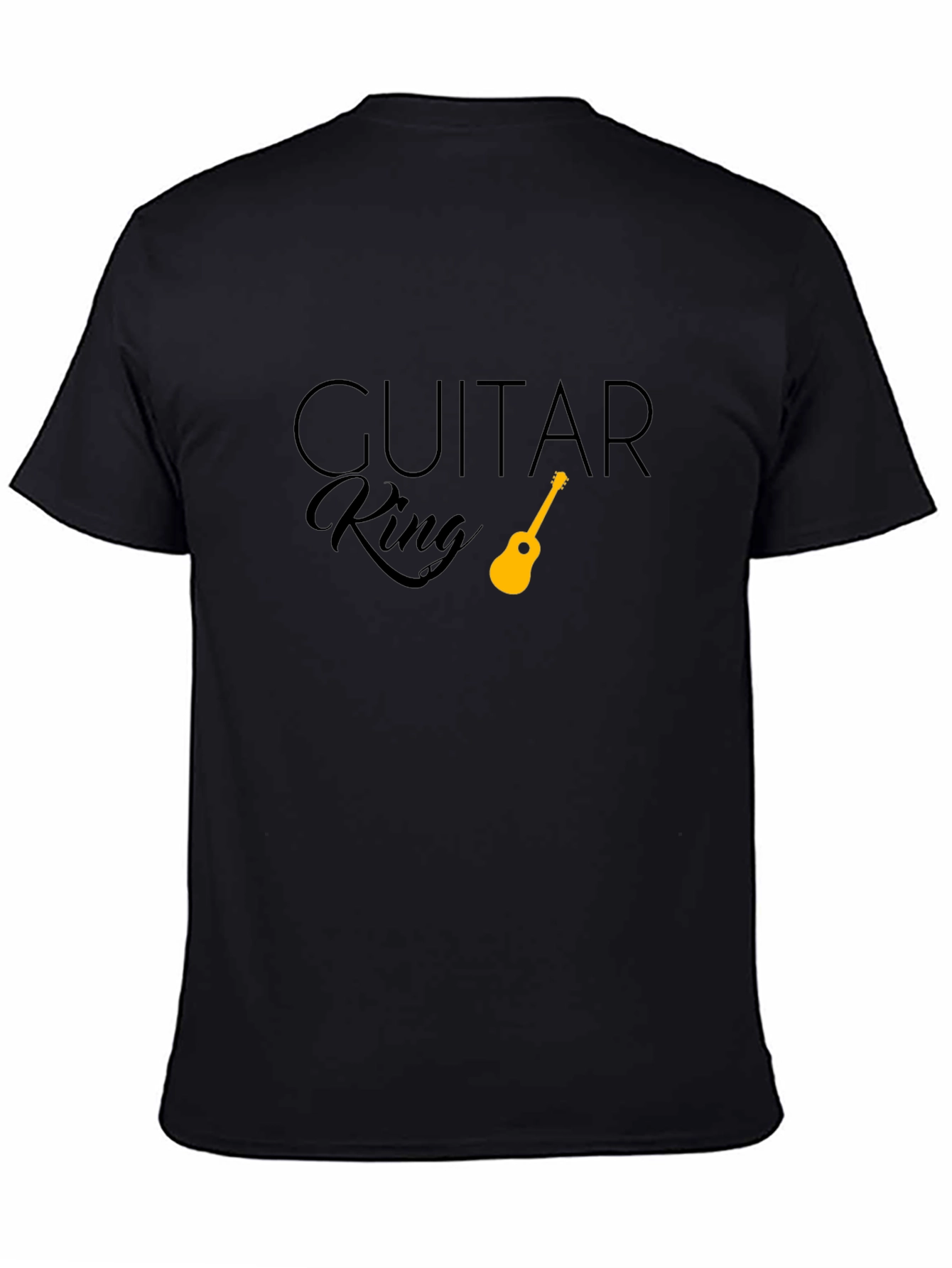 Camiseta Negra Guitar King para Amantes de la Música