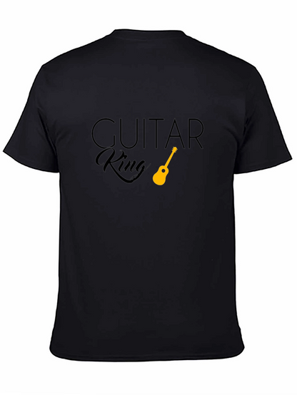 Camiseta Negra Guitar King para Amantes de la Música