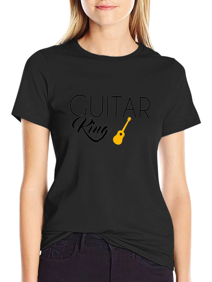 Camiseta Negra Guitar King para Amantes de la Música