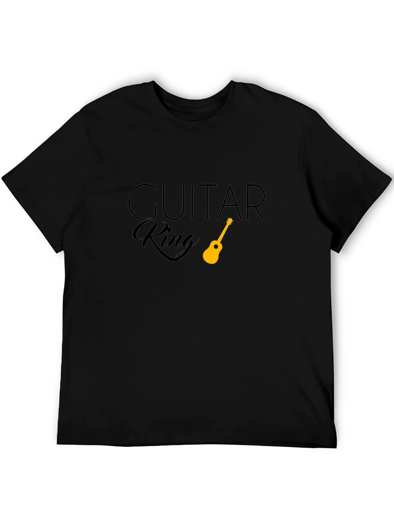 Camiseta Negra Guitar King para Amantes de la Música