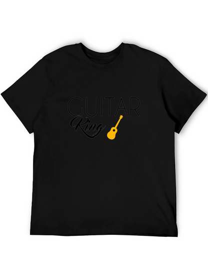 Camiseta Negra Guitar King para Amantes de la Música