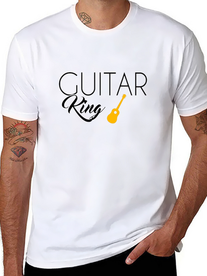 Camiseta Negra Guitar King para Amantes de la Música