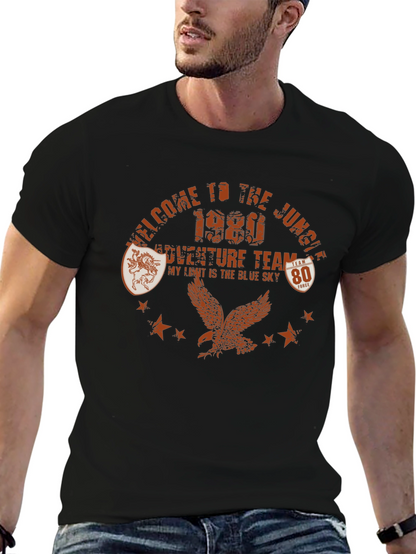Camiseta Negra Welcome to the Jungle Estilo Retro
