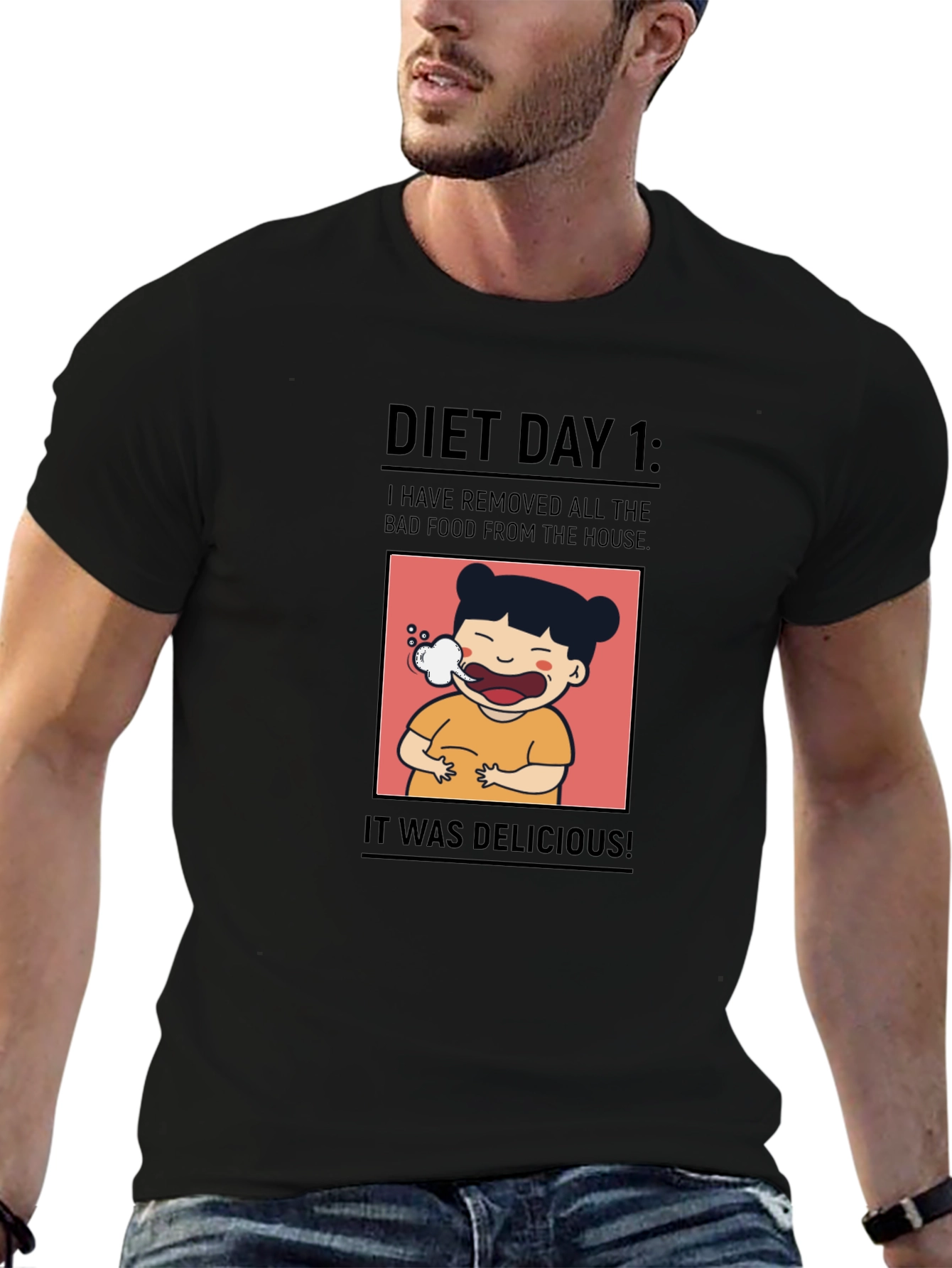 Camiseta Negra Día 1 de Dieta