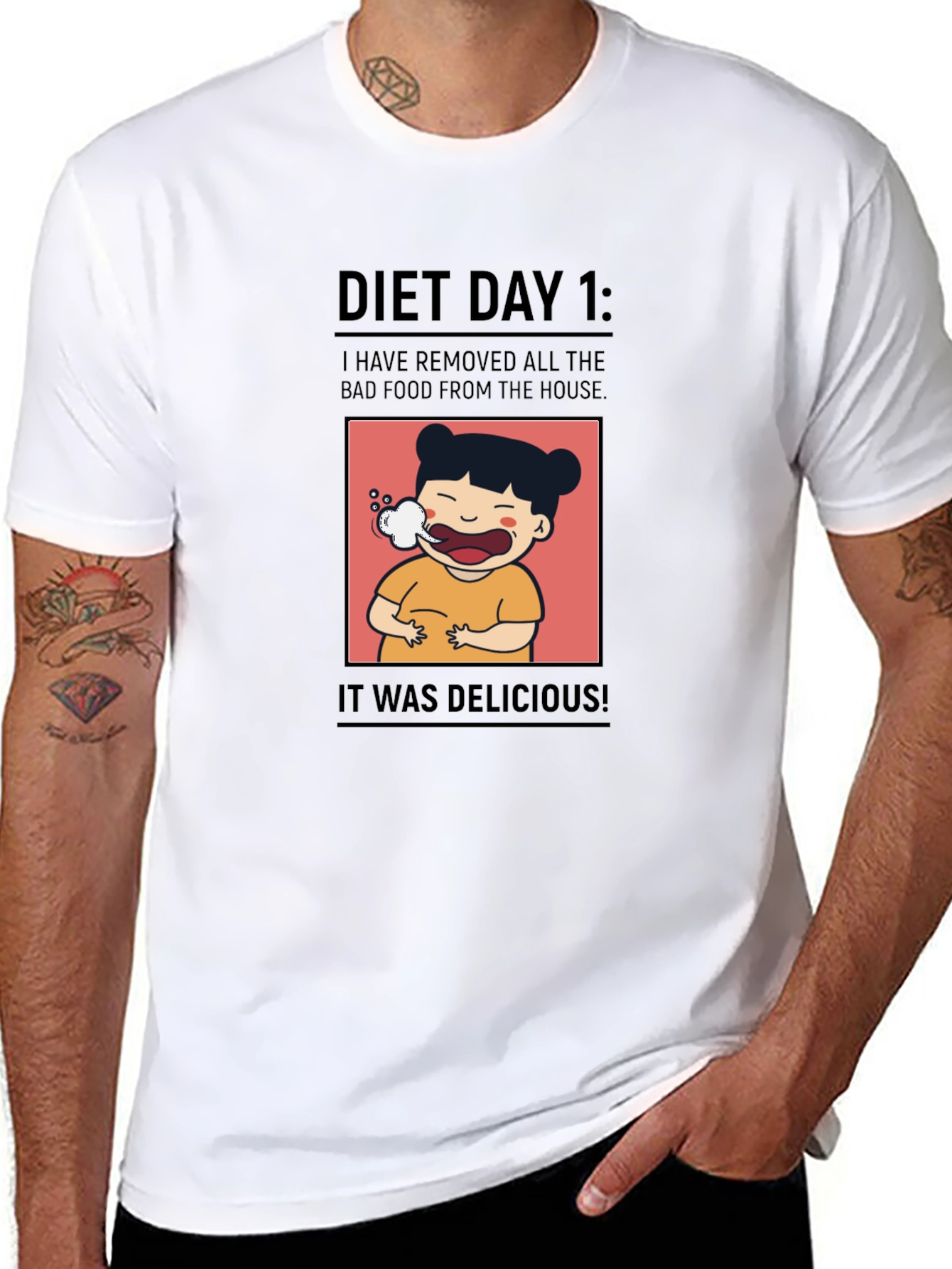 Camiseta Negra Día 1 de Dieta