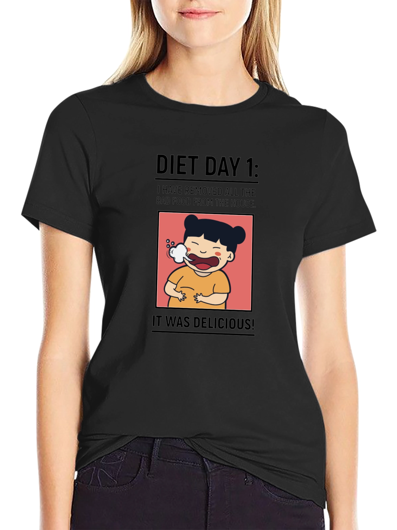 Camiseta Negra Día 1 de Dieta