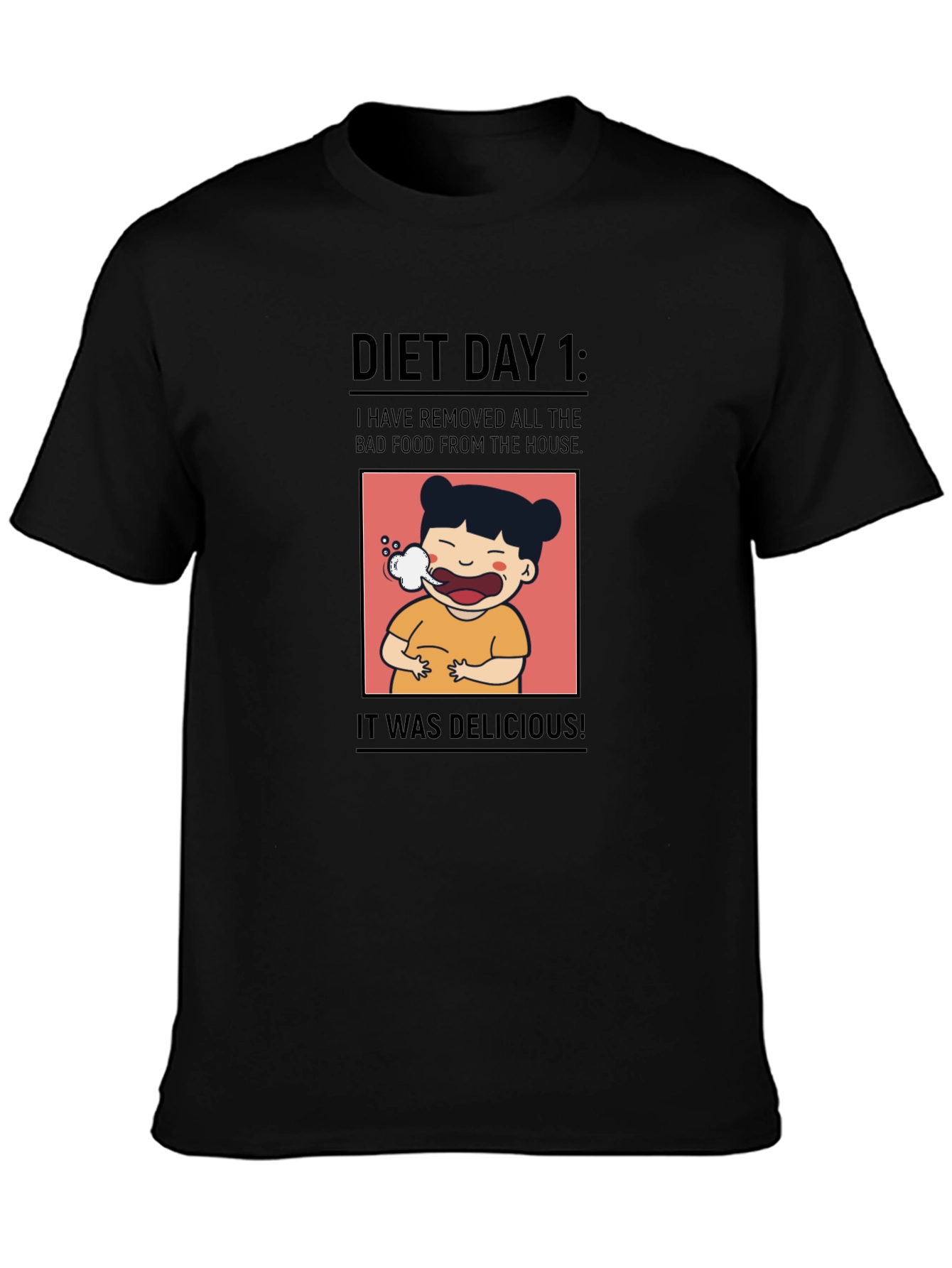 Camiseta Negra Día 1 de Dieta
