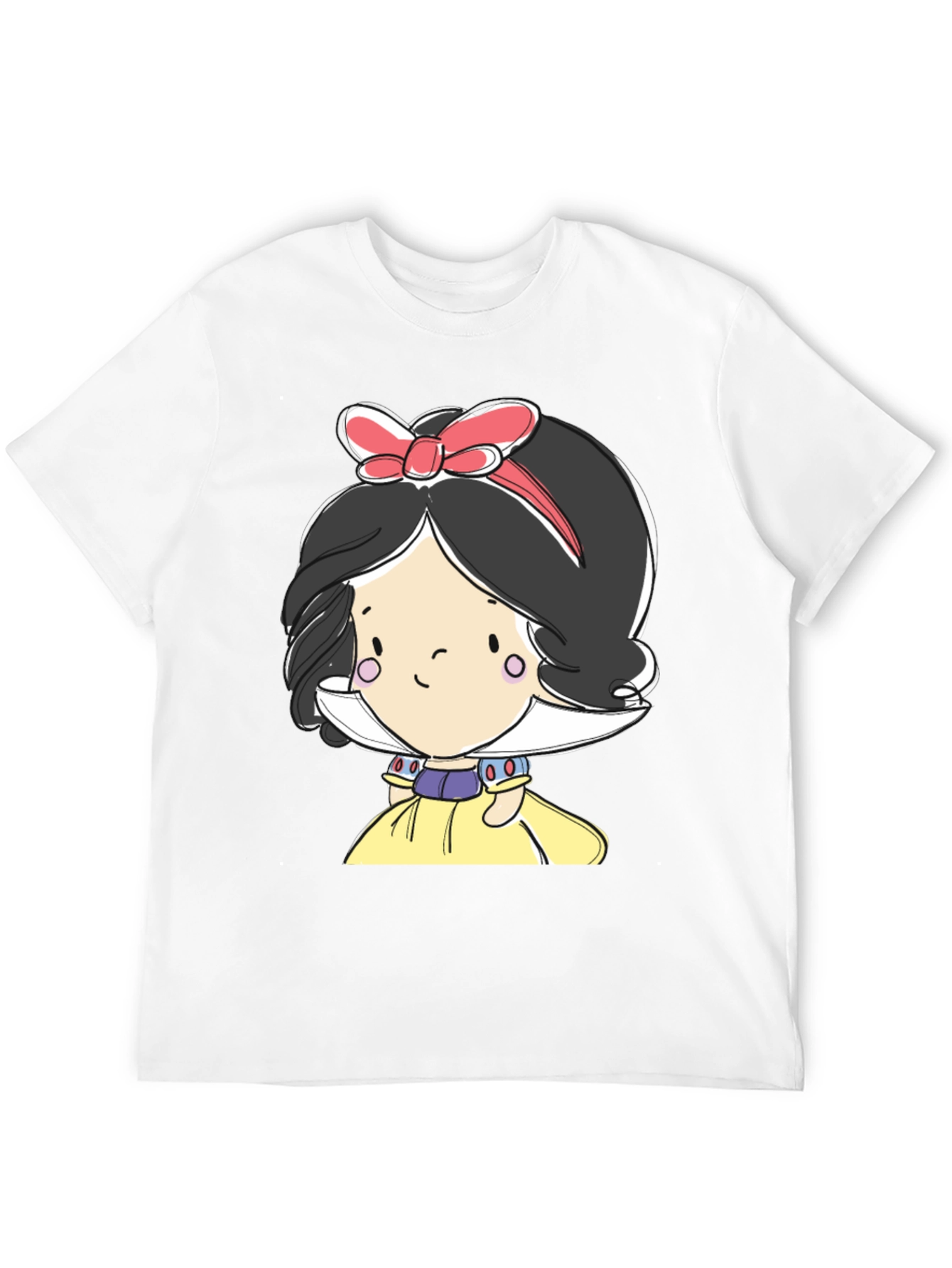 Camiseta Negra con Diseño de Princesa de Cuento