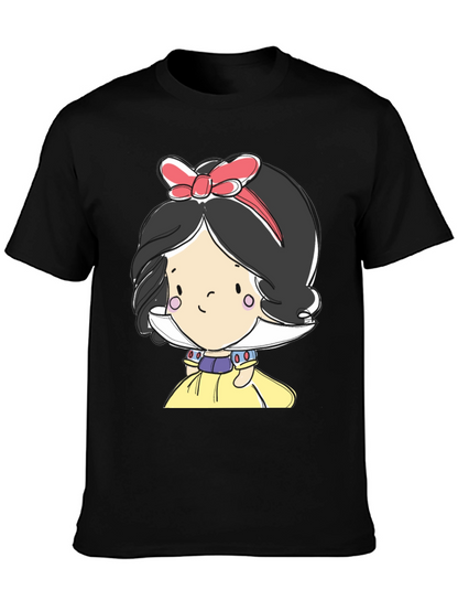 Camiseta Negra con Diseño de Princesa de Cuento