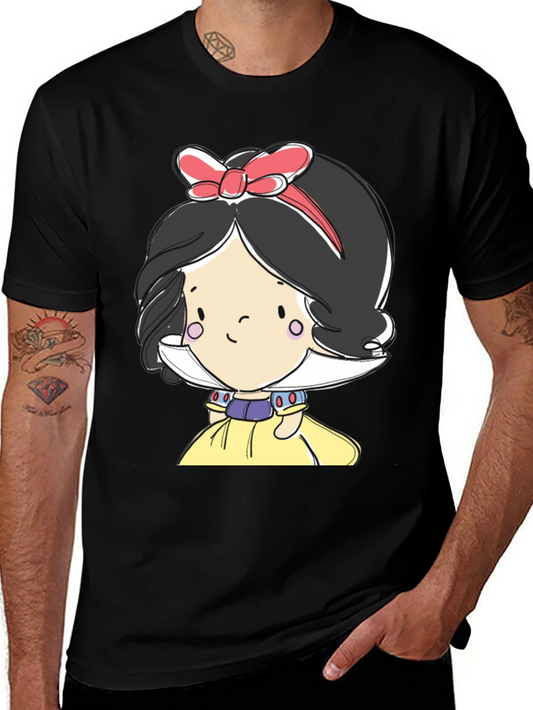 Camiseta Negra con Diseño de Princesa de Cuento