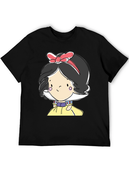 Camiseta Negra con Diseño de Princesa de Cuento