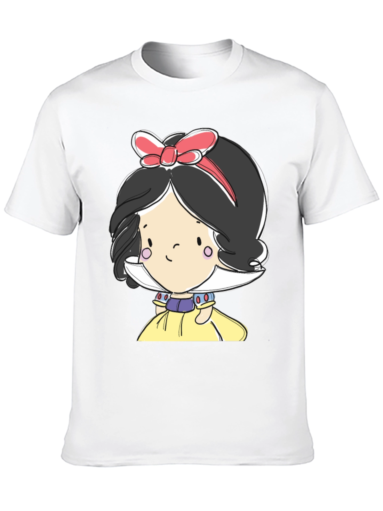 Camiseta Negra con Diseño de Princesa de Cuento