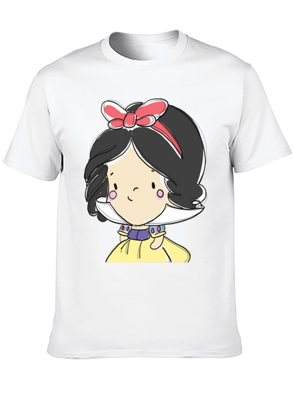 Camiseta Negra con Diseño de Princesa de Cuento
