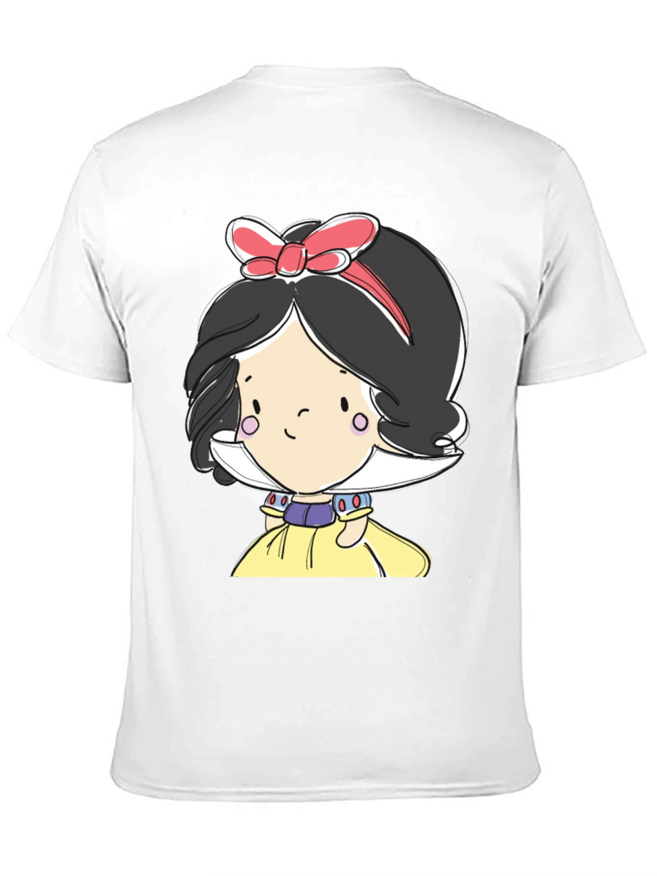 Camiseta Negra con Diseño de Princesa de Cuento
