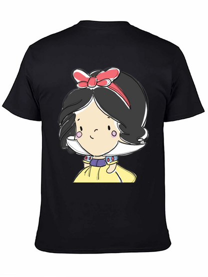 Camiseta Negra con Diseño de Princesa de Cuento
