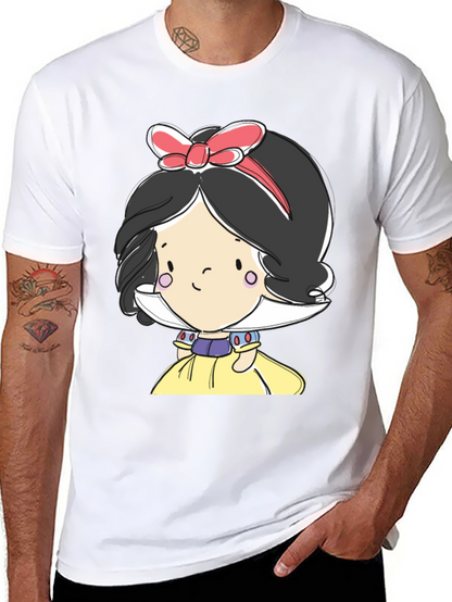 Camiseta Negra con Diseño de Princesa de Cuento