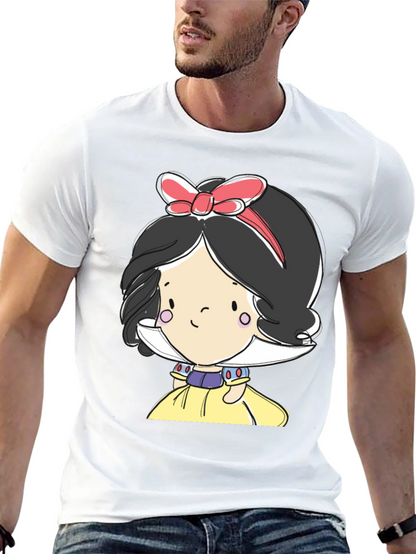 Camiseta Negra con Diseño de Princesa de Cuento