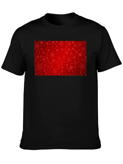 Camiseta Negra Navideña con Diseño Festivo Rojo