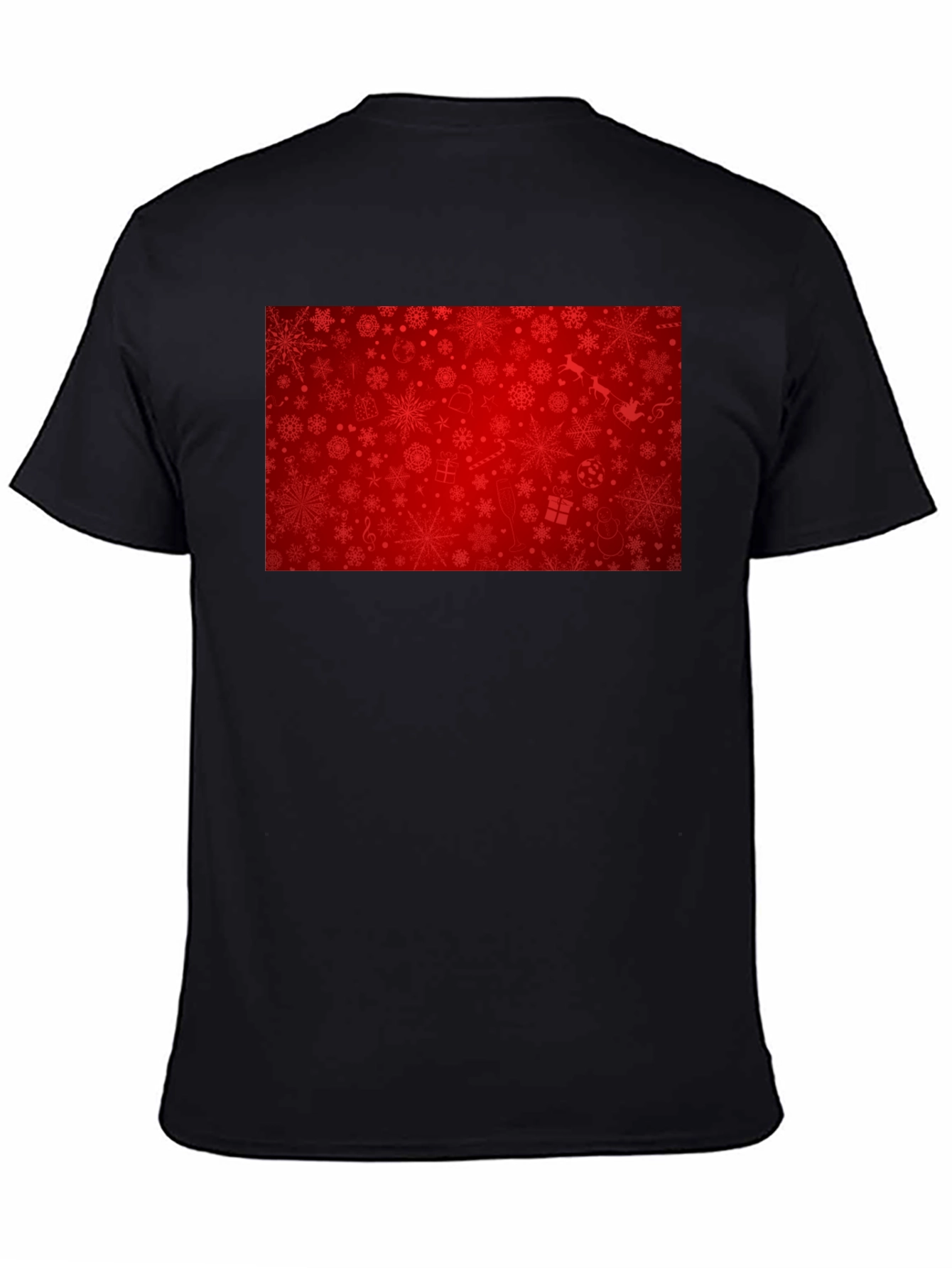 Camiseta Negra Navideña con Diseño Festivo Rojo