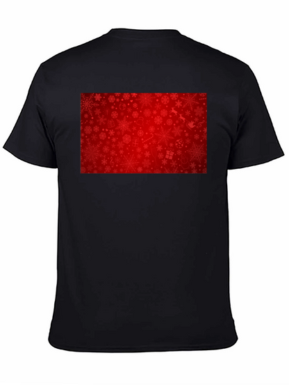 Camiseta Negra Navideña con Diseño Festivo Rojo