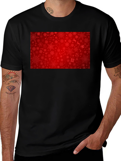 Camiseta Negra Navideña con Diseño Festivo Rojo