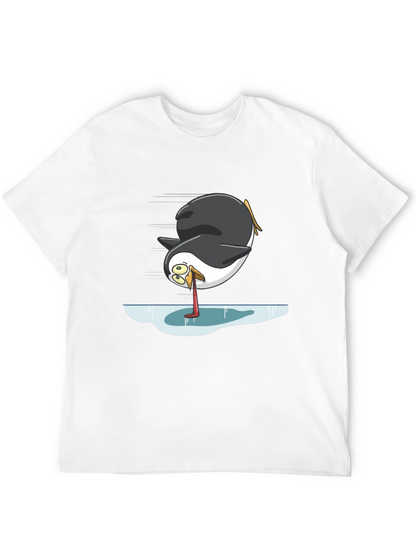 Camiseta Negra con Diseño Divertido de Pingüino