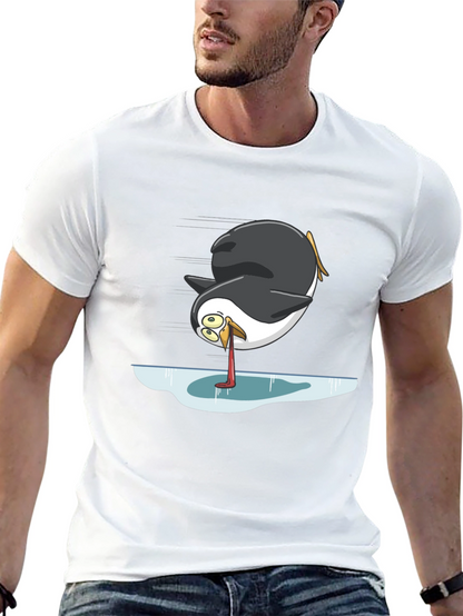Camiseta Negra con Diseño Divertido de Pingüino