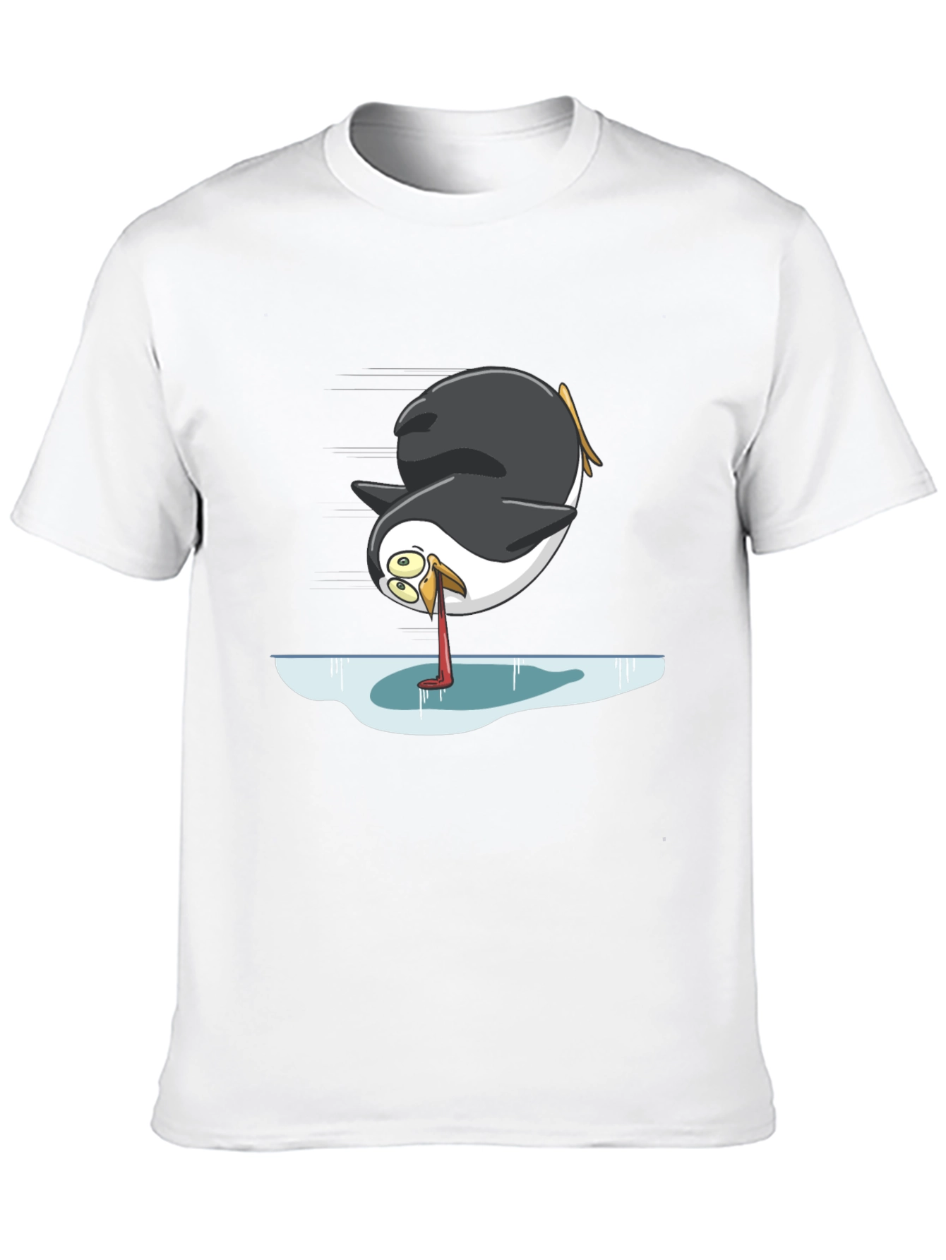 Camiseta Negra con Diseño Divertido de Pingüino