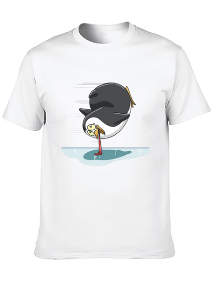 Camiseta Negra con Diseño Divertido de Pingüino